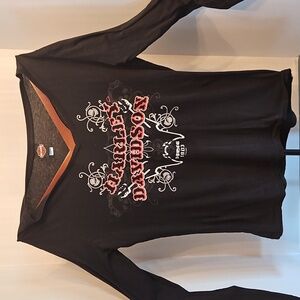 Harley-Davidson Black Long Sleeve Top